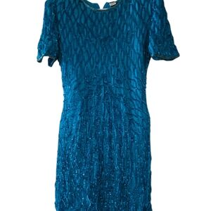 Vintage Stenay 100 Percent Silk Mini Cocktail Dress Size PM